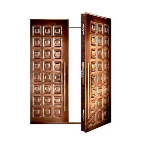 Custom Pure Copper Automatic Swing Villa Entrance Door with Cast Aluminum and Zinc Alloy