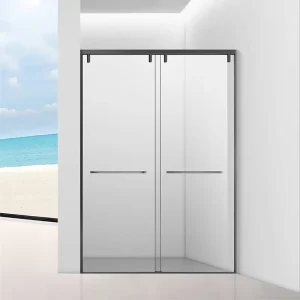 Custom Rectangle Straight Stainless Steel Shower Enclosure with Double Sliding Glass Doors for Bathroom Wet/Dry Separation
