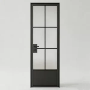 Custom Single Casement Door with Ultra-Narrow Aluminum Alloy Frame, Double-Glazed Glass, French Style, Vintage, Outward Swing