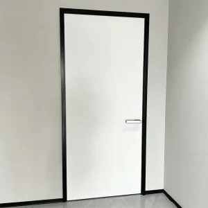 Custom-Size Aluminum Alloy Frame Frosted Tempered Glass Ultra-Narrow Swing Door for Hotel and Apartment Interiors
