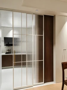 Custom-Size Aluminum Alloy Sliding Door with Tempered Glass Folding Screen for Interior, Balcony, Kitchen, and Bathroom