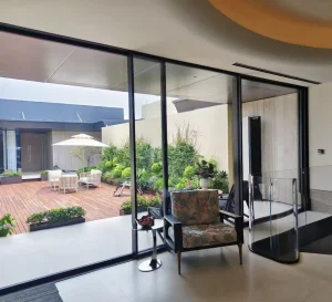 Custom Size Aluminum Glass Partition Sliding Door Windproof Waterproof Exterior Entry Door