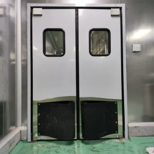 Custom Size Double Leaf 304 Stainless Free Impact Swing Door for School Factory Staff Canteen Catering Zone