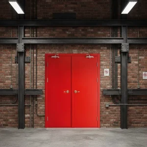 Custom Size Galvanized Steel Fire Rated Fireproof Security Door