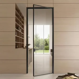 Custom Size Modern Aluminum Alloy 1.4 mm Thick Finished Glass Swing Door for Apartment and Hotel Use