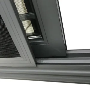 Custom-Size Modern Black Aluminum Sliding Window with Low-E Glass and Mosquito Net for Villas