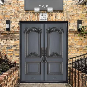 Custom-Size Modern Steel Fire-Rated Anti-Theft Front Security Door for Villas