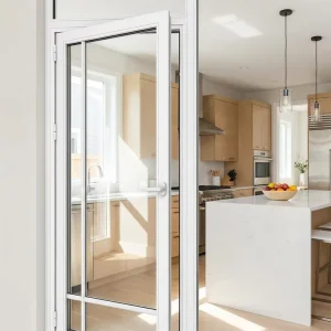 Custom-Size Narrow Aluminum Alloy Swing Door for Small-Space Apartment Interiors, Modern Glass Casement Door