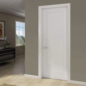 Custom Size Shaker Style 1-Panel Interior Door, White-Primed Eco-Friendly Soundproof Hollow Core Bedroom Door