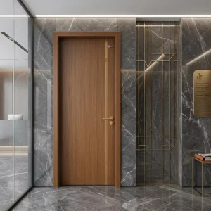 Custom-Size Solid Wood Composite Interior Door, Side-Opening, Sound-Insulated, for Apartments, Schools, Villas, Bathrooms, and Hotels