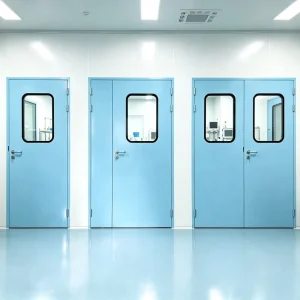 Custom-Size Soundproof Fireproof Waterproof Airtight Steel Frame Hospital Swing Door for Clinic, Lab, or Patient Room