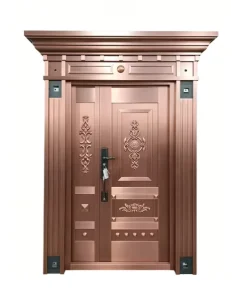 Custom Solid Copper Exterior Door with Traditional Design for Hotels