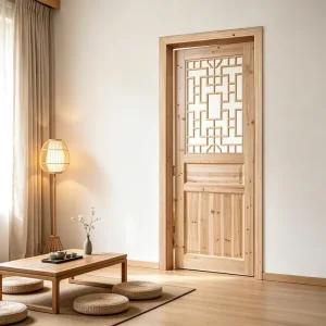 Custom Solid Fir Wood Lattice Door in Various Sizes