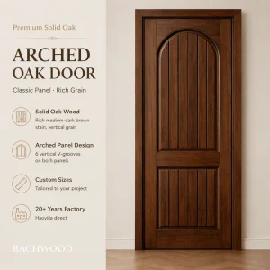 Custom Solid Oak Interior Bedroom Door Natural Wood Grain Factory Direct Supply