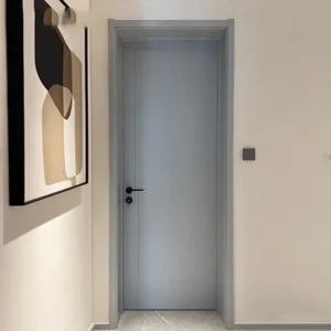 Custom Solid Wood Bedroom Interior Door, Single Opening, Retro Chinese Style, Waterproof