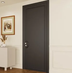 Custom Solid Wood Composite Paint Interior Door, Black, Sound-Insulating, Modern Style