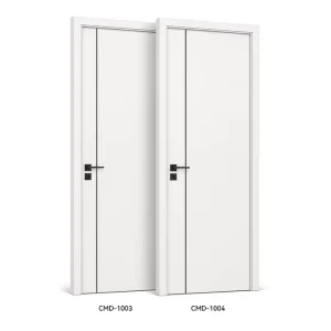 Custom Solid Wood Interior Door Modern ENF Certified Brass Handle Hardware for Hotel Villa