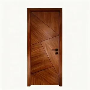 Custom Solid Wood Lacquer Veneer Door Moisture Resistant Residential Villa Apartment Project Door
