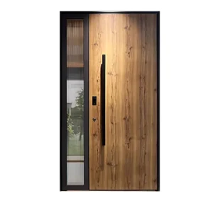 Custom Solid Wood Mahogany Front Entry Door with Sidelights Soundproof Exterior Door