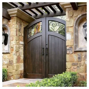Custom Solid Wood Modern Style Entry Door for Residential Villa and Hotel Projects