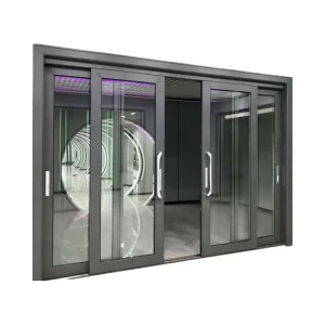 Custom Square Shape Aluminum with Handle Easy to Open Narrow Frame Sliding Doors Interior Soundproof Patio Doors Double Glass