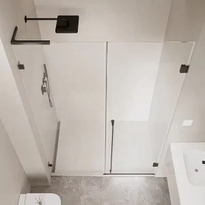 Custom Tempered Glass Frameless Shower Door System for Villa Bathroom Waterproof Swing Door Anti theft Thermal Insulation
