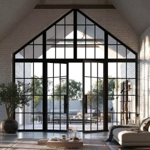 Custom Thermal Break Exterior or Interior French Doors with Soundproof Tempered Glass, Double Swing Safety Door