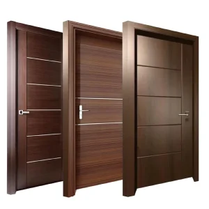 Custom Traditional Waterproof Soundproof Interior WPC MDF Solid Wood Composite Door for Bedroom Entry Houses Apartment Hotel
