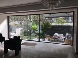 Custom Two-Track Three-Panel Glass Aluminum Sliding Patio Door for Residential Exterior Entry and Villa