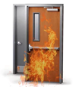 Custom UL Listed Wood Hotel Interior Fire-Rated Door, 20-90 Minute Rating, Steel Frame
