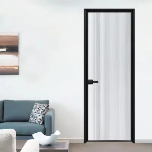 Custom Ultra Narrow Simple Modern Aluminum Alloy Swing Door for Apartment Toilet Villa for Interior Use