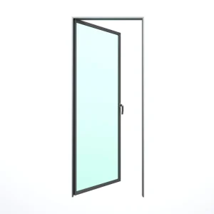 Custom Very Narrow Aluminium Frosted Glass Swing Door for House and Villa