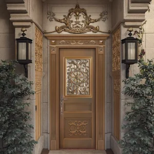 Custom Villa Main Entrance Gate Brass Bronze Color Stainless Steel Front Entry Security Copper Door