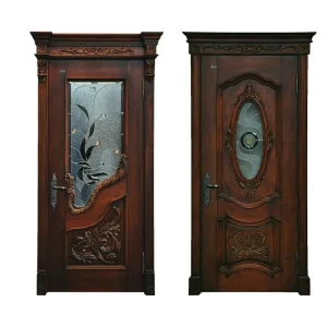 Custom Vintage Carved Solid Wood Single Bedroom Interior Door