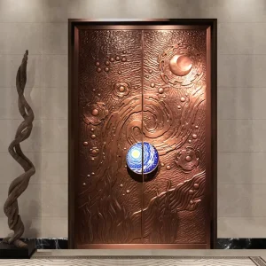 Custom Warm-Insulated Fireproof Anti-Theft Bronze Copper Entry Door