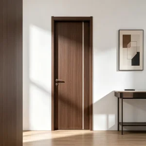 Custom Waterproof Commercial Interior Door Modern Elm Wood Grain Soundproof Door Manufacturer for Residential Building Use