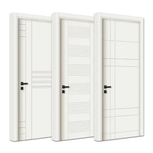 Custom White-Primed Composite HDF and Oak Solid Wood Interior Door, Single Leaf, Glossy