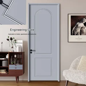 Custom White Primer-Molded MDF Wooden Single Door Leaf for Apartments and Offices, Modern Design
