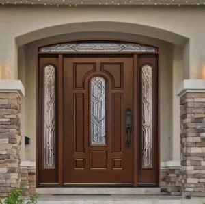 Custom Wood Security Entrance Door for Modern Villas