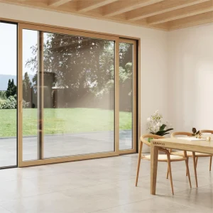 Custom Wooden-Aluminum Sliding French Patio Door, Double-Glazed, Supplier