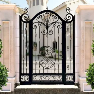 Custom Wrought Iron Villa Main Entrance Gate Decorative Metal Security Gate with Modern European Design