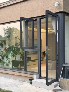 Customizable Aluminum Alloy Casement Door with Double Tempered Glass for Exterior Balcony and Garden Use Waterproof Swing