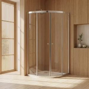 Customizable Aluminum Tempered Glass Sliding Brushed Surface Modern Hotel Use Curved Shower Cabin