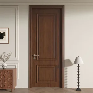 Customizable Black Solid Wood Entrance Door for Interior or Exterior Use