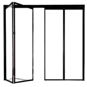 Customizable Contemporary Interior Aluminum Folding Doors Thin Frame Sliding Folding Tempered Glass Glazed Partition for Kitchen