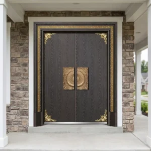 Customizable Copper Aluminum and Steel Modern French-style Security Front Door for Villa Main Entrance
