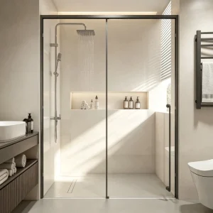 Customizable Hotel Sliding Shower Enclosure Door with Aluminum Alloy Frame and Tempered Glass