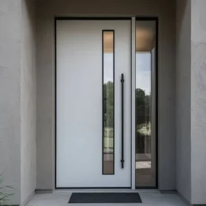 Customizable Metal Strip with Tempered Glass Front Entrance Gate American-style Steel Security Exterior Door for House