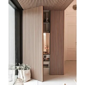 Customizable Minimalist Luxury Solid Wood Hidden Door Waterproof Soundproof for Bedroom Dining Apartment Warehouse Workshop