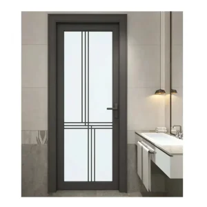 Customizable Modern Aluminum Double Casement Front Entrance Glass Door and Bathroom Swing Doors